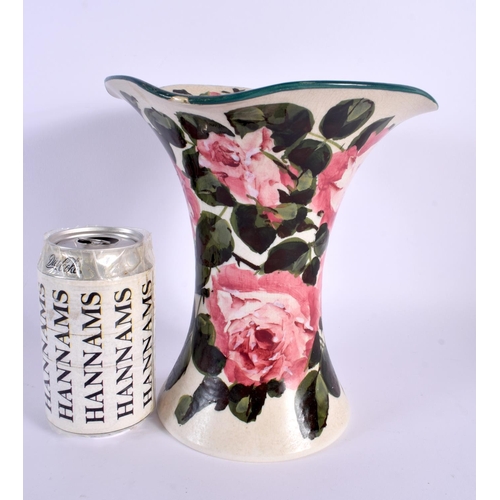 720C - A SCOTTISH WEYMSS ROSE VASE. 20 cm x 8 cm.