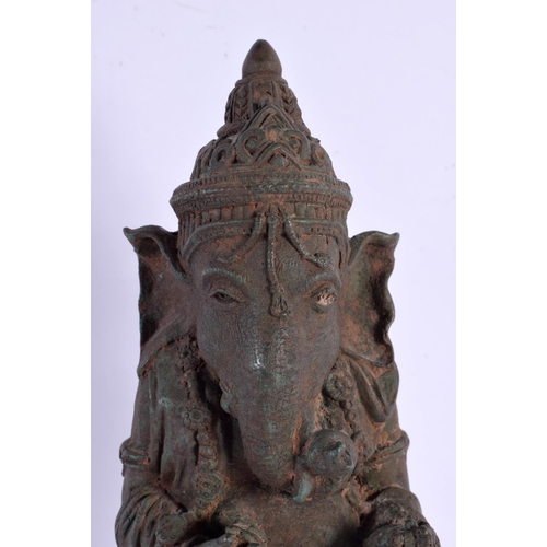 740 - A FINE EARLY INDIAN BRONZE FIGURE OF GANESHA Karnataka, Possibly Western Chalukya Period, modelled s... 