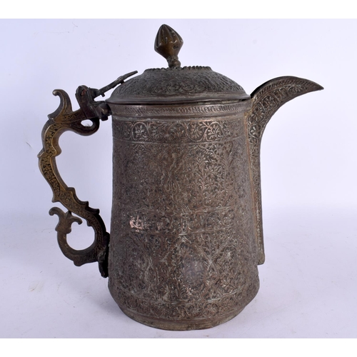 746 - A VERY RARE 18TH CENTURY MIDDLE EASTERN DOUBLE WALLED EWER decorated all over with open work foliage... 