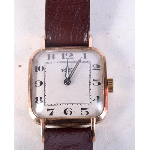 1002 - A VINTAGE TREBEX WRISTWATCH. 2.75 cm wide.