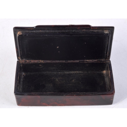 1010 - A REGENCY TORTOISESHELL SNUFF BOX. 23 grams. 4.25 cm x 8.5 cm.