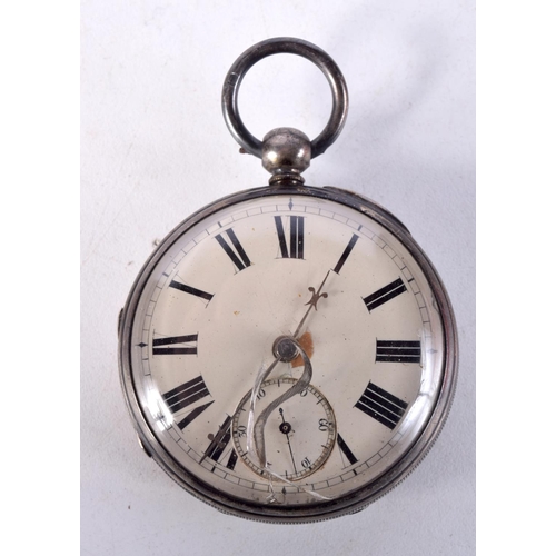 1018 - A 1930 SILVER POCKET WATCH. London 1932. 151 grams. 5.25 cm wide.