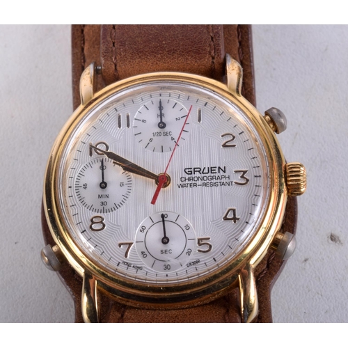 1021 - A GRUEN WRISTWATCH. 4 cm wide inc winder.