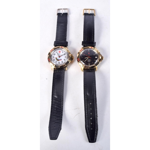 1029 - TWO RUSSIAN WRISTWATCHES. 4.25 cm wide inc crown. (2)