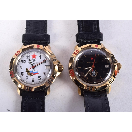 1029 - TWO RUSSIAN WRISTWATCHES. 4.25 cm wide inc crown. (2)