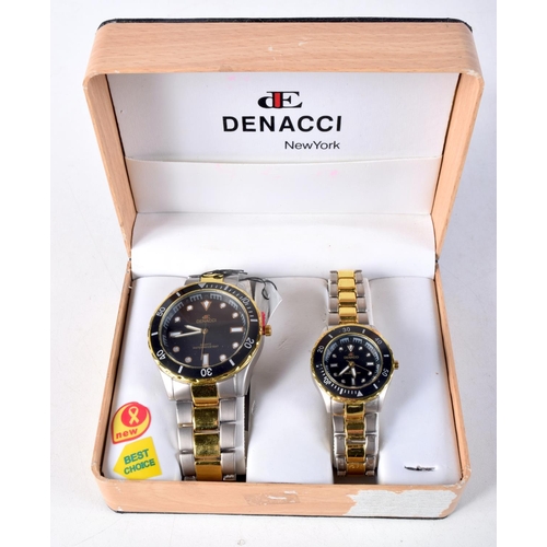 1035 - TWO DENACCI WRISTWATCHES. Largest 5 cm wide inc crown. (2)