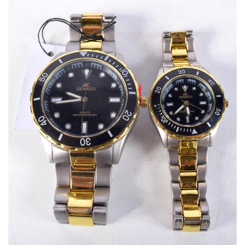 1035 - TWO DENACCI WRISTWATCHES. Largest 5 cm wide inc crown. (2)