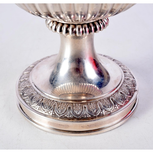 1050 - AN ANTIQUE CONTINENTAL WHITE METAL BEAKER. 411 grams. 15 cm x 9 cm.