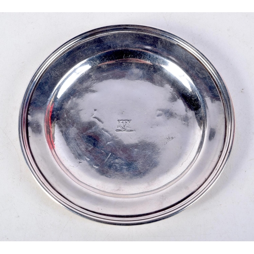 1086 - AN 18TH/19TH CENTURY IRISH SILVER DISH. 73 grams. 11 cm diameter.