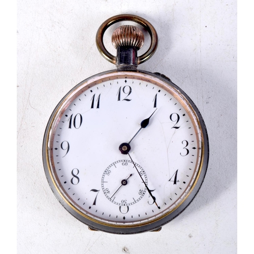 1089 - AN EDWARDIAN SILVER MOUNTED DESK CLOCK. Birmingham 1910. 9.5 cm square.