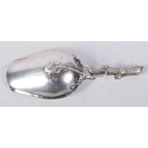 1105 - AN ANTIQUE RUSSIAN SILVER SPOON. 17.8 grams. 10.5 cm long.