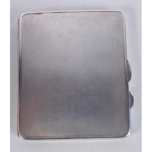 1111 - AN ART DECO SILVER AND TWO TONE ENAMEL CIGARETTE CASE. 115 grams. Birmingham 1934. 8.25 cm x 7 cm.