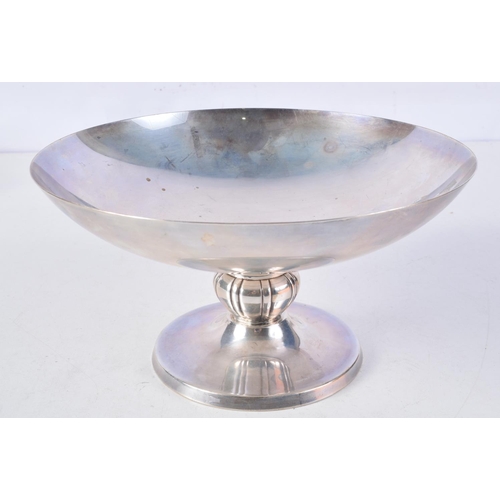 1114 - A CARTIER SILVER PEDESTAL BOWL. 456 grams. 21.5 cm x 11.5 cm.