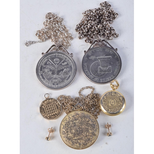 1150 - TWO COIN NECKLACES etc. (qty)