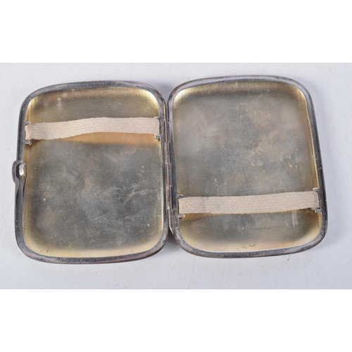 1159 - A VINTAGE SILVER CIGARETTE CASE. 77 grams. 9 cm x 8 cm.