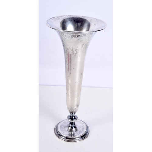 1176 - A TIFFANY & CO SILVER POSY VASE. 179 grams. 20 cm x 9.5 cm.