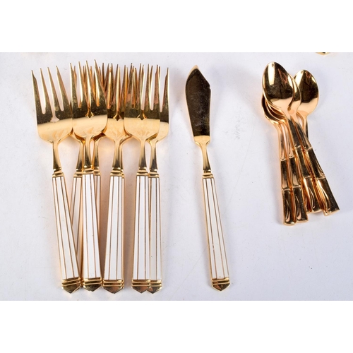 1179 - JAPANESE GILT METAL AND ENAMEL FLATWARE. (qty)