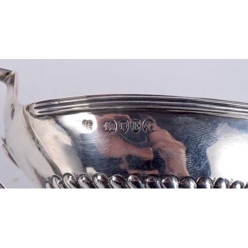 1185 - A VICTORIAN TWIN HANDLED SILVER SUGAR DISH. 113 grams. London 1880. 15 cm x 9 cm.