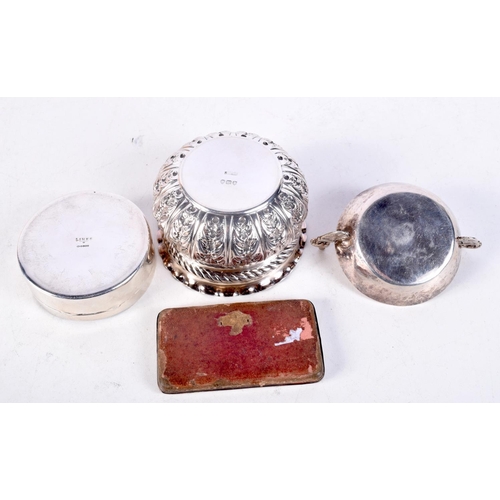 1192 - A SILVER SUGAR BOWL and three other silver items. London 1895 and later. 234 grams. (4)