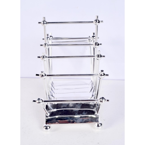 1208 - A CHRISTOPHER DRESSER STYLE TOAST RACK. 550 grams. 22 cm x 17 cm.