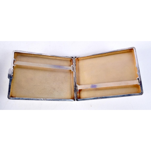 1215 - A CHARMING CONTINENTAL SILVER AND ENAMEL CIGARETTE CASE. 196 grams. 10 cm x 8 cm.