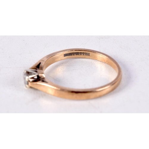 1229 - A 9CT GOLD AND DIAMOND RING. 2 grams. M/N.