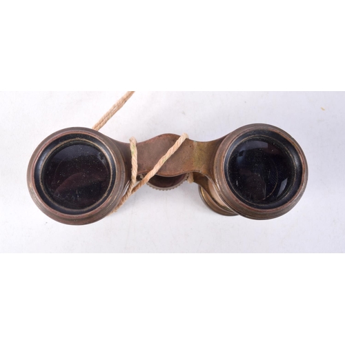 1293 - TWO PAIRS OF ANTIQUE OPERA GLASSES. Largest 9.5 cm x 7 cm. (2)