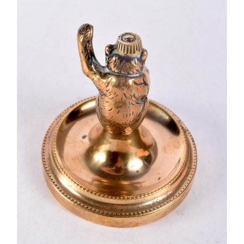 1295 - AN ANTIQUE BRONZE BEAR SMOKERS COMPENDIUM. 7 cm x 7 cm.