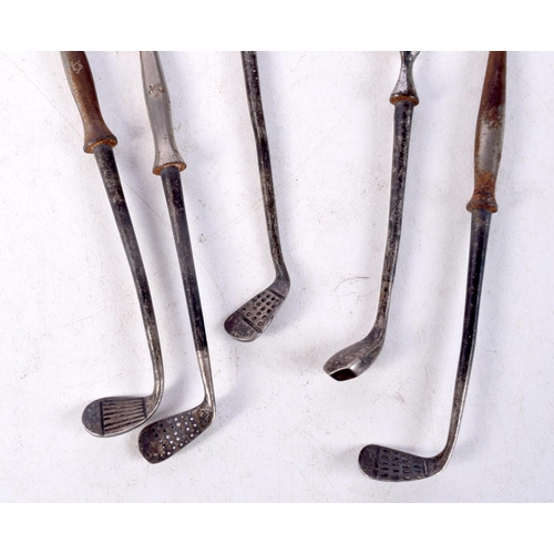 1320 - VINTAGE ART DECO STEEL GOLF CLUB INSTRUMENTS. 32 grams. 11 cm x 1.25 cm. (5)