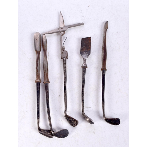 1320 - VINTAGE ART DECO STEEL GOLF CLUB INSTRUMENTS. 32 grams. 11 cm x 1.25 cm. (5)