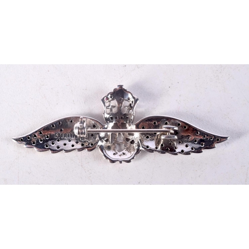 1418 - A SILVER RAF BROOCH. 6 grams. 5.5 cm x 2 cm.