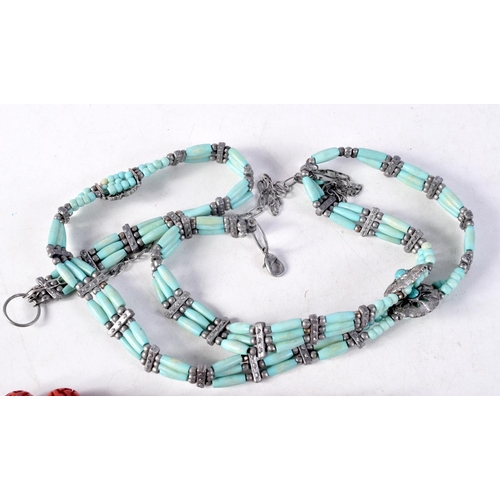 1421A - TWO CHINESE NECKLACES. Longest 83 cm long. (2)