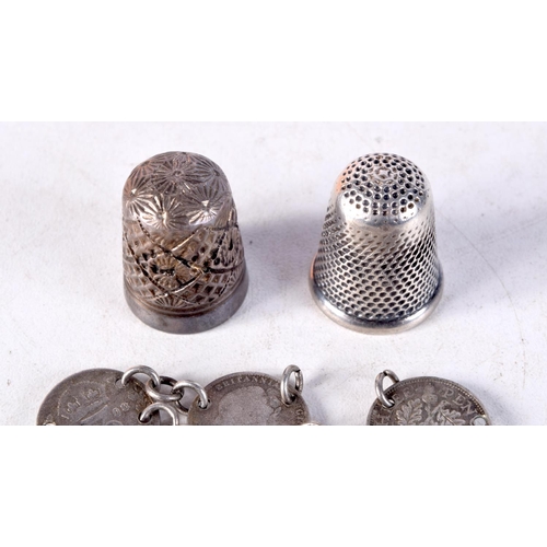 1429 - ASSORTED SILVER including a thimble. 50 grams. (qty)