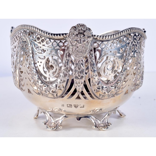 1440 - A SILVER OPENWORK BASKET. Chester 1963. 269 grams. 13 cm x 9 cm.