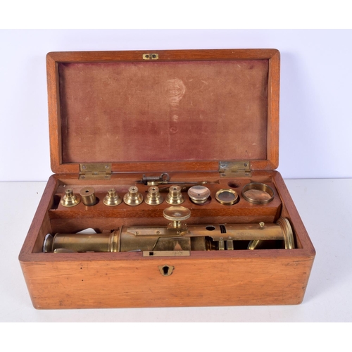 1468 - AN ANTIQUE CASED SCIENTIFIC INSTRUMENT. 24 cm long.