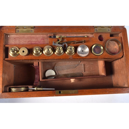 1468 - AN ANTIQUE CASED SCIENTIFIC INSTRUMENT. 24 cm long.