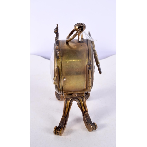 1476 - A FINE LATE 18TH/19TH CENTURY FRENCH BRONZE CLOCK of small proportions. 13 cm x 8 cm.