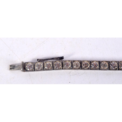 760 - A STERLING SILVER BRACELET SET WITH PASTE GEMS.  Stamped Sterling, 19cm long, weight 20g