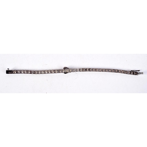 760 - A STERLING SILVER BRACELET SET WITH PASTE GEMS.  Stamped Sterling, 19cm long, weight 20g