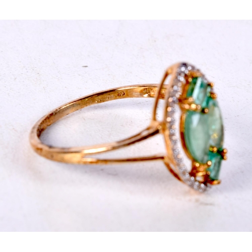 775 - A 9CT GOLD GEM SET RING.  Stamped 9K, Size Q, weight 2g