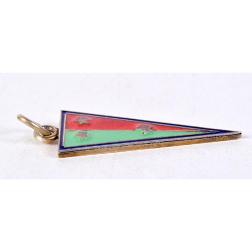 780 - AN ENAMEL PENDANT.  4.7cm x 1.6cm, weight 6.9g