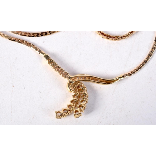 782 - AN 18CT GOLD AND DIAMOND NECKLACE.  Stamped 18K, 45cm long, weight 10.6g