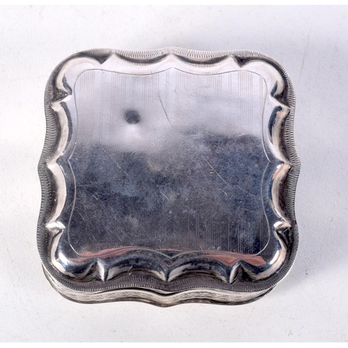 809 - A STERLING SILVER SNUFF BOX.  Hallmarked Sterling 1857, 5cm x 5cm x 2.1cm, weight 25g