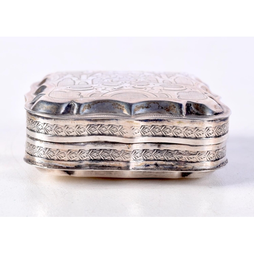 809 - A STERLING SILVER SNUFF BOX.  Hallmarked Sterling 1857, 5cm x 5cm x 2.1cm, weight 25g