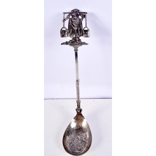 846 - A CONTINENTAL SILVER LADLE.  Hallmarked Dutch 1926, 22cm x 4.7cm, weight 67g