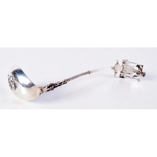 846 - A CONTINENTAL SILVER LADLE.  Hallmarked Dutch 1926, 22cm x 4.7cm, weight 67g