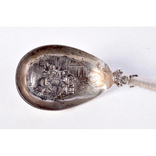 846 - A CONTINENTAL SILVER LADLE.  Hallmarked Dutch 1926, 22cm x 4.7cm, weight 67g