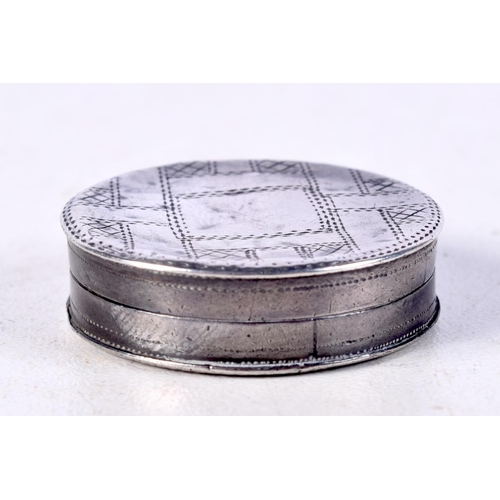 906 - AN EDWARDIAN SILVER PILL BOX BY STUART PEMBERTON.  Hallmarked Birmingham 1905, 9cm x 3cm, weight 8g