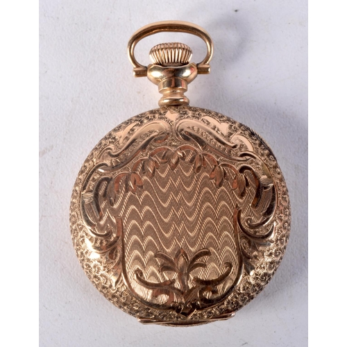 962 - A 14CT GOLD FULL HUNTER POCKET WATCH. 34 grams. 4.5 cm x 3.5 cm.