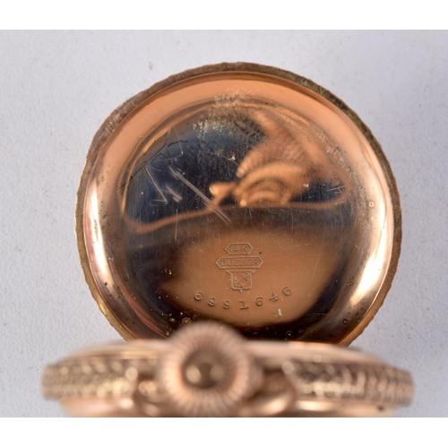 962 - A 14CT GOLD FULL HUNTER POCKET WATCH. 34 grams. 4.5 cm x 3.5 cm.